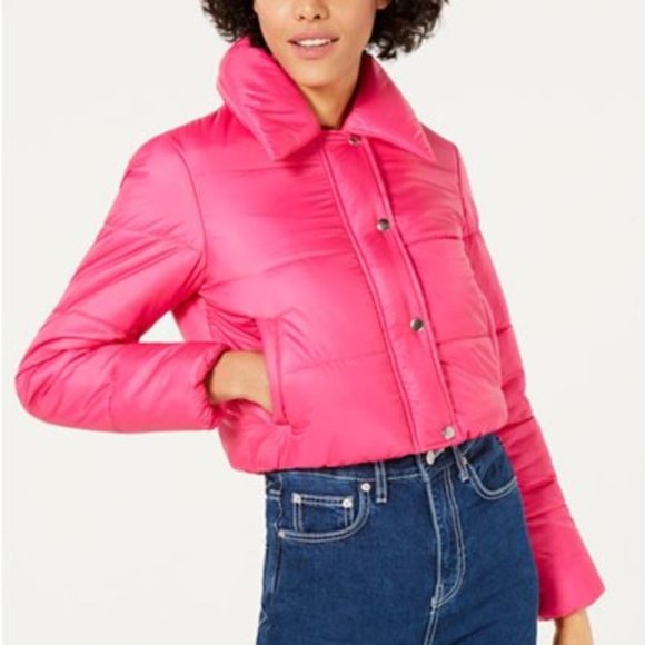 Bar III Jackets & Blazers - Bar III Pink Cropped Puffer Jacket size L